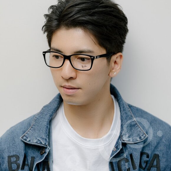 RayBan Black Acetate Unisex Eyeglasses - Picture 4 of 4